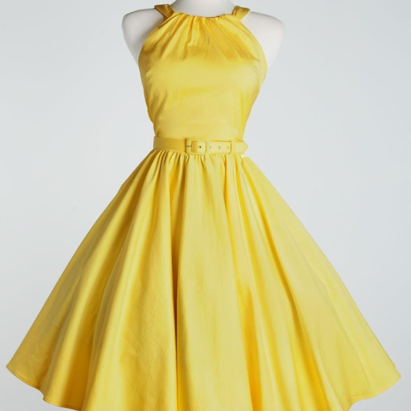 yellow pinup dress